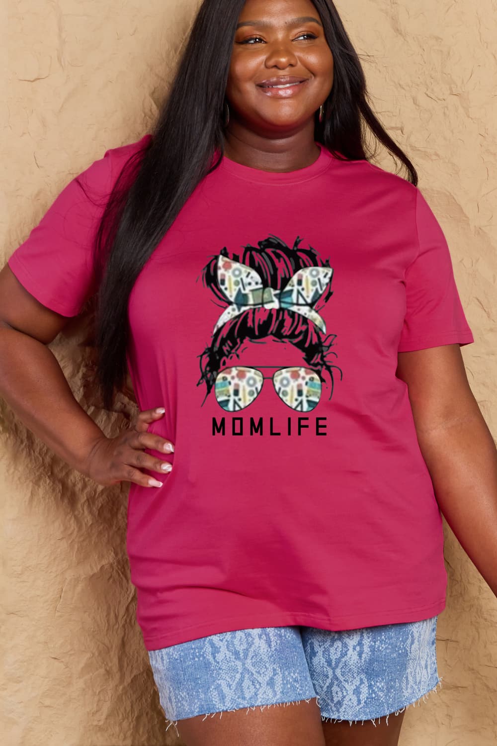 Simply Love Full Size MOM LIFE Graphic Cotton T-Shirt - Leahs' Gems