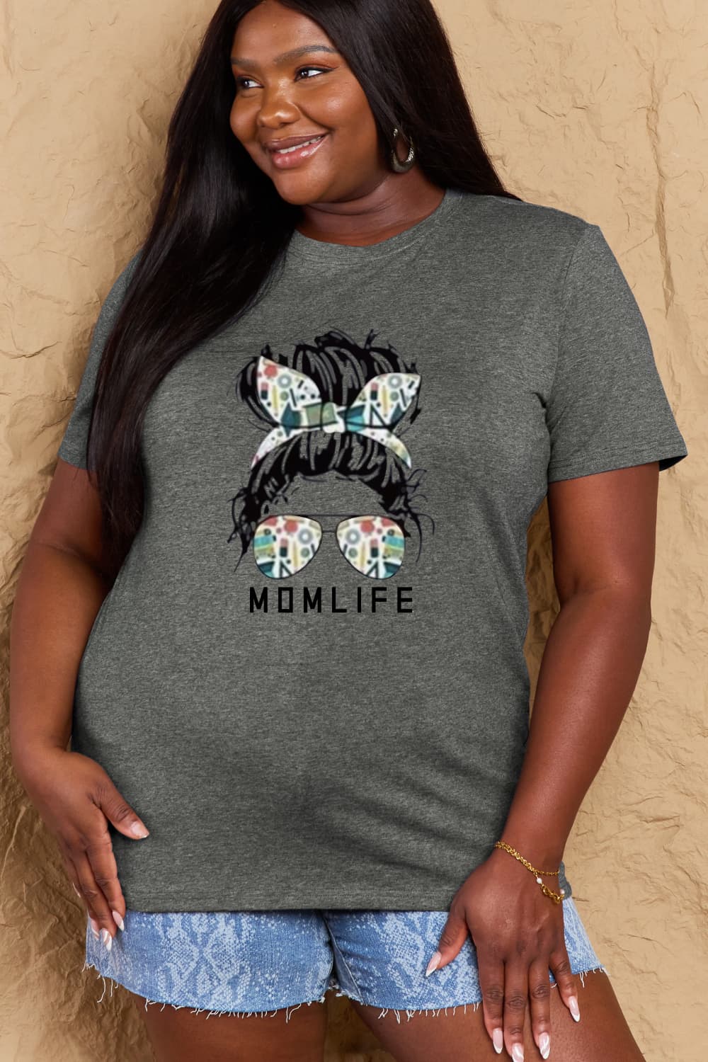 Simply Love Full Size MOM LIFE Graphic Cotton T-Shirt - Leahs' Gems