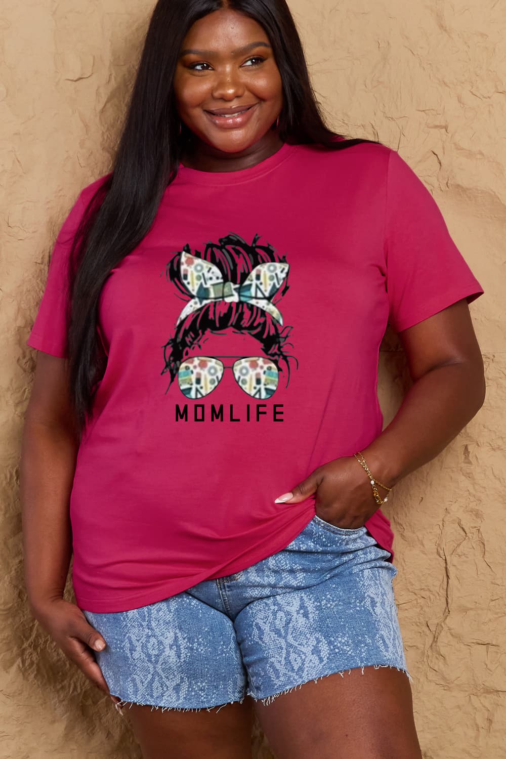 Simply Love Full Size MOM LIFE Graphic Cotton T-Shirt - Leahs' Gems