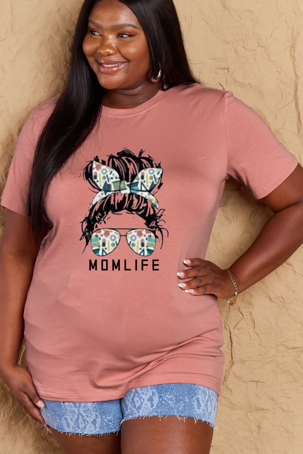 Simply Love Full Size MOM LIFE Graphic Cotton T-Shirt - Leahs' Gems