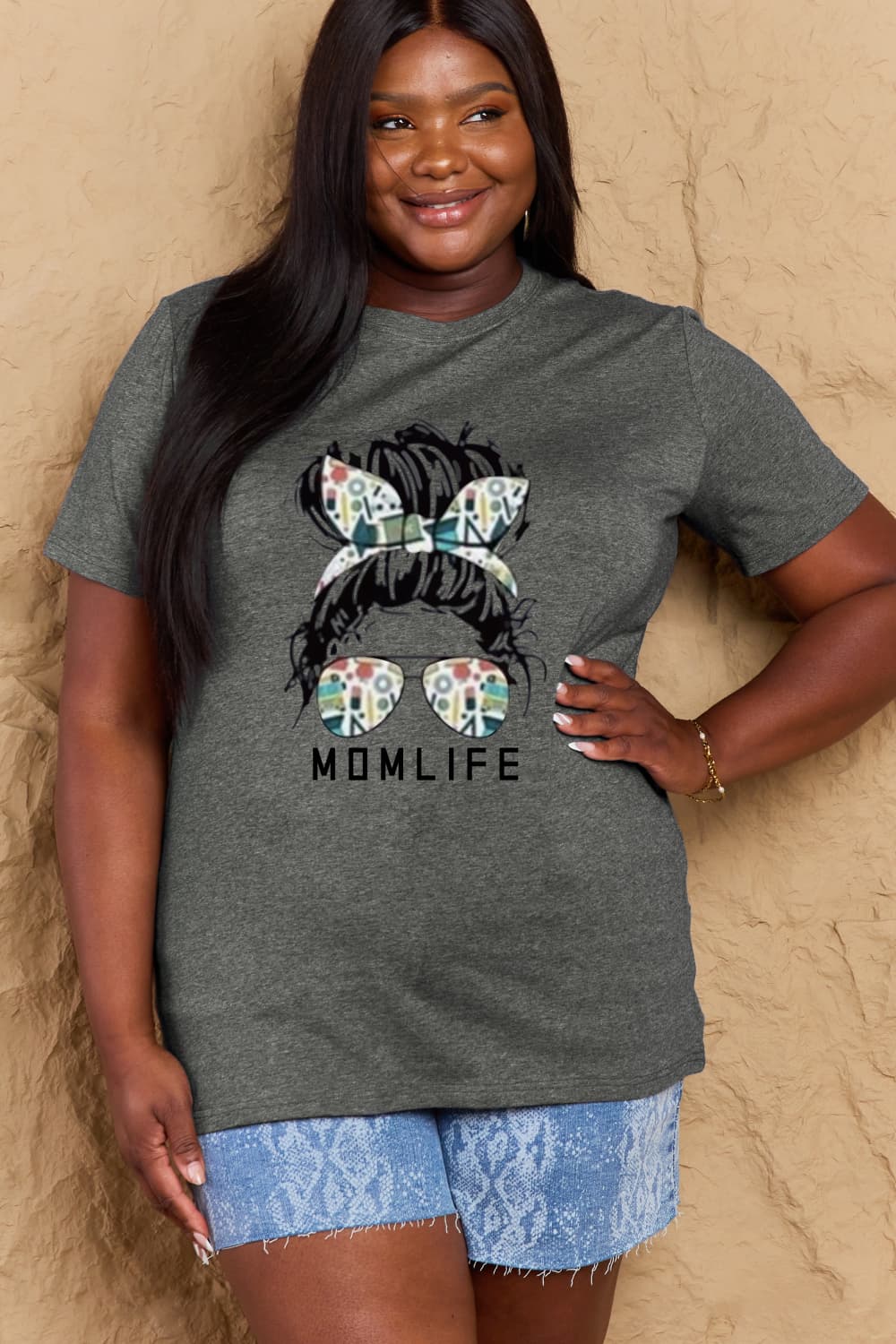 Simply Love Full Size MOM LIFE Graphic Cotton T-Shirt - Leahs' Gems