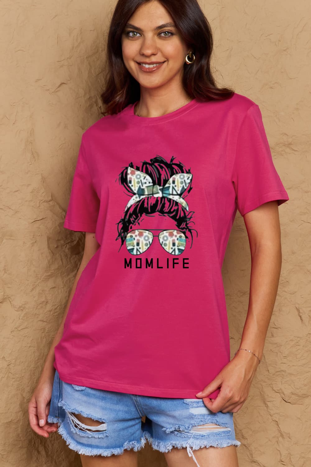 Simply Love Full Size MOM LIFE Graphic Cotton T-Shirt - Leahs' Gems