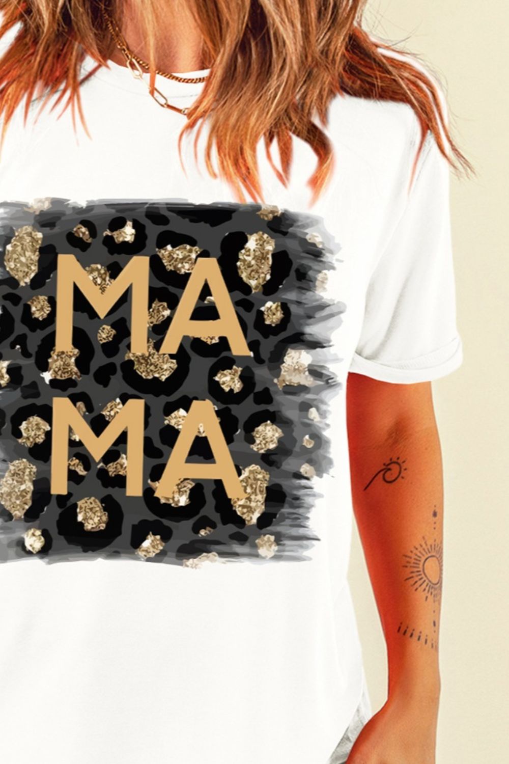 MAMA Round Neck Short Sleeve T-Shirt - Leahs' Gems