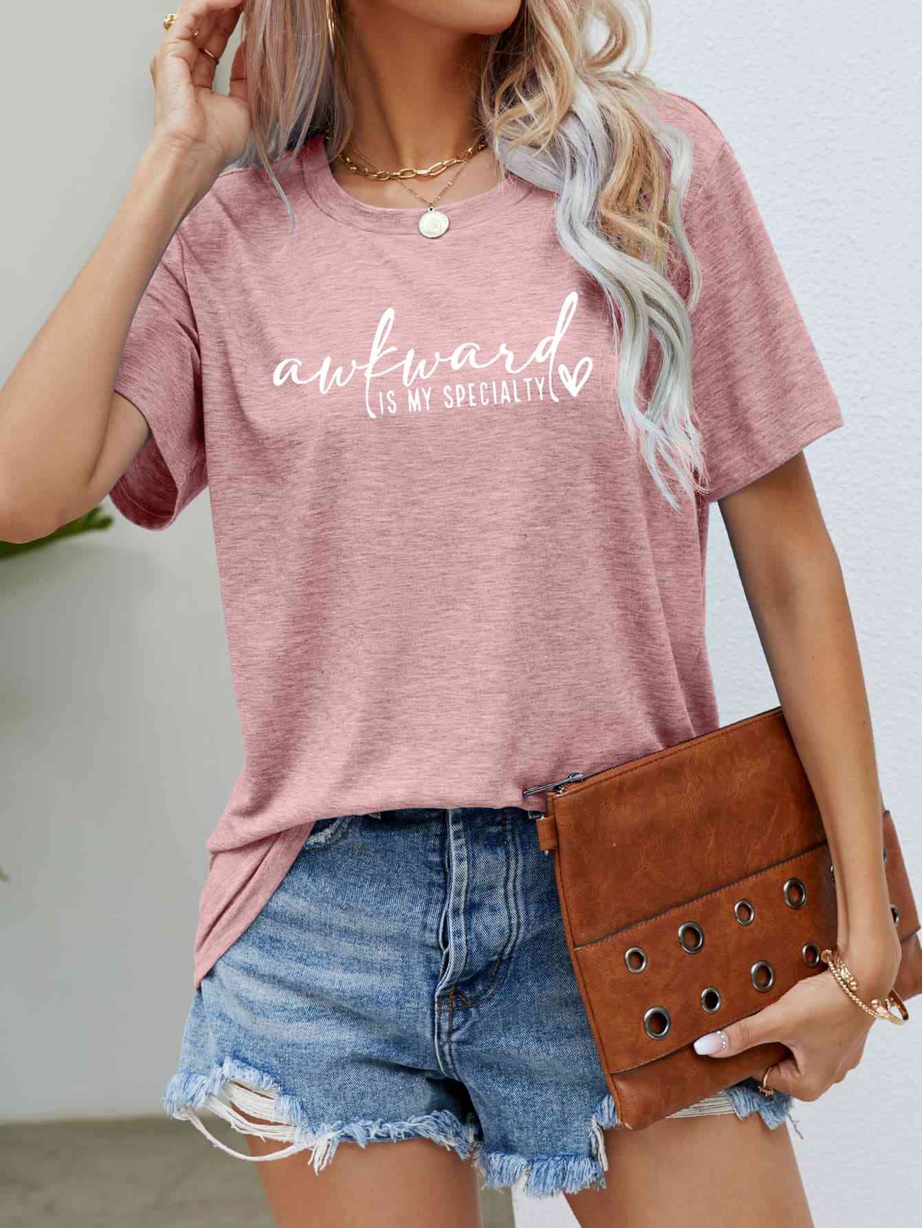 AWKWARD IS MY SPECIALTY Graphic Tee Trendsi