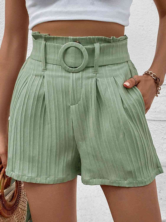 Belted Shorts with Pockets Trendsi