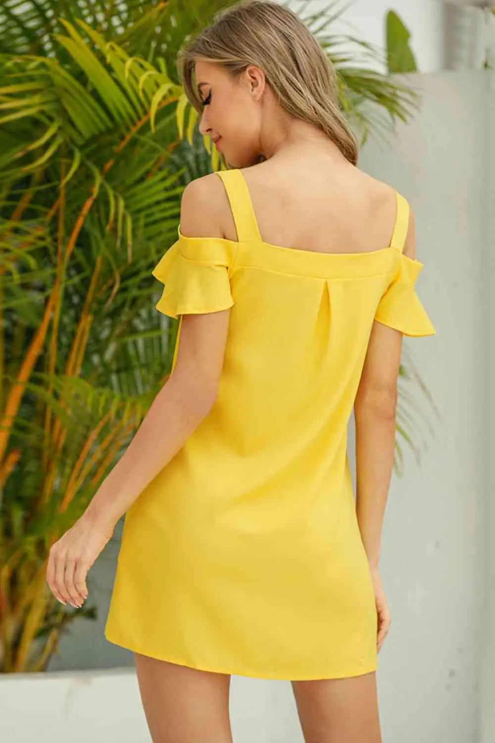 Cold-Shoulder Mini Dress Trendsi