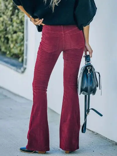 High Waist Bootcut Pants Trendsi