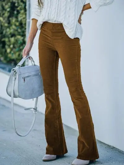 High Waist Bootcut Pants Trendsi