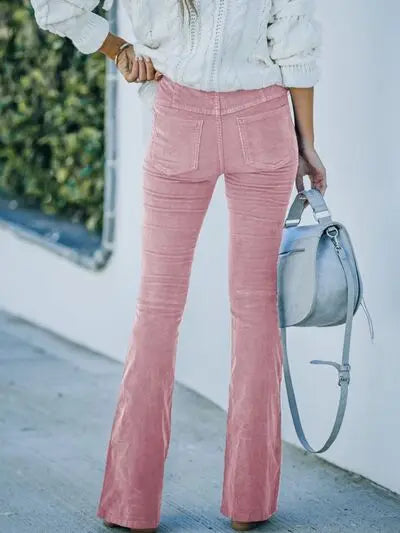 High Waist Bootcut Pants Trendsi