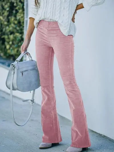 High Waist Bootcut Pants Trendsi