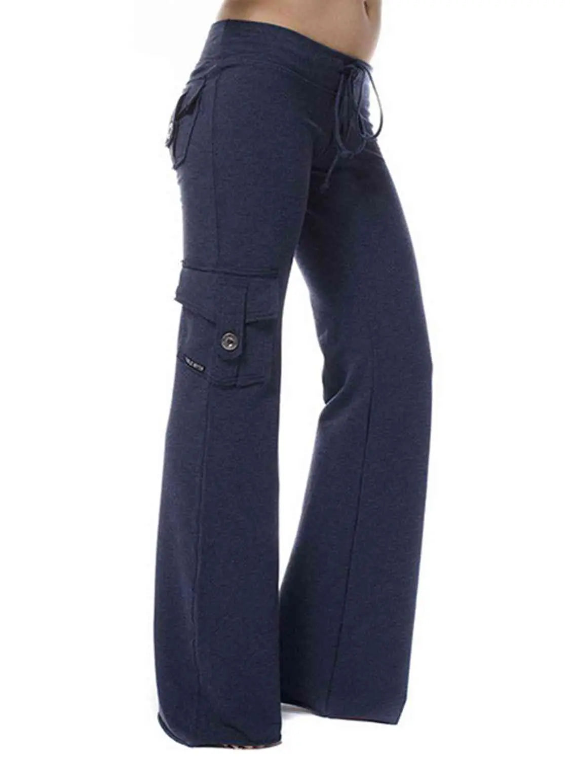 Mid Waist Pants with Pockets Trendsi