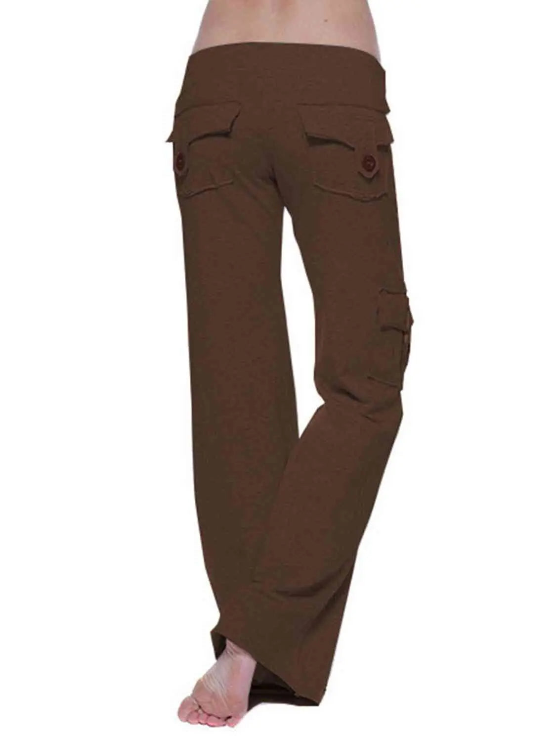 Mid Waist Pants with Pockets Trendsi