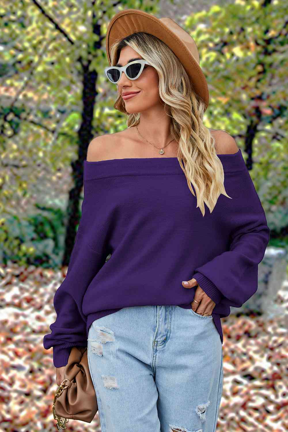 Off-Shoulder  Dropped Shoulder  Sweater Trendsi