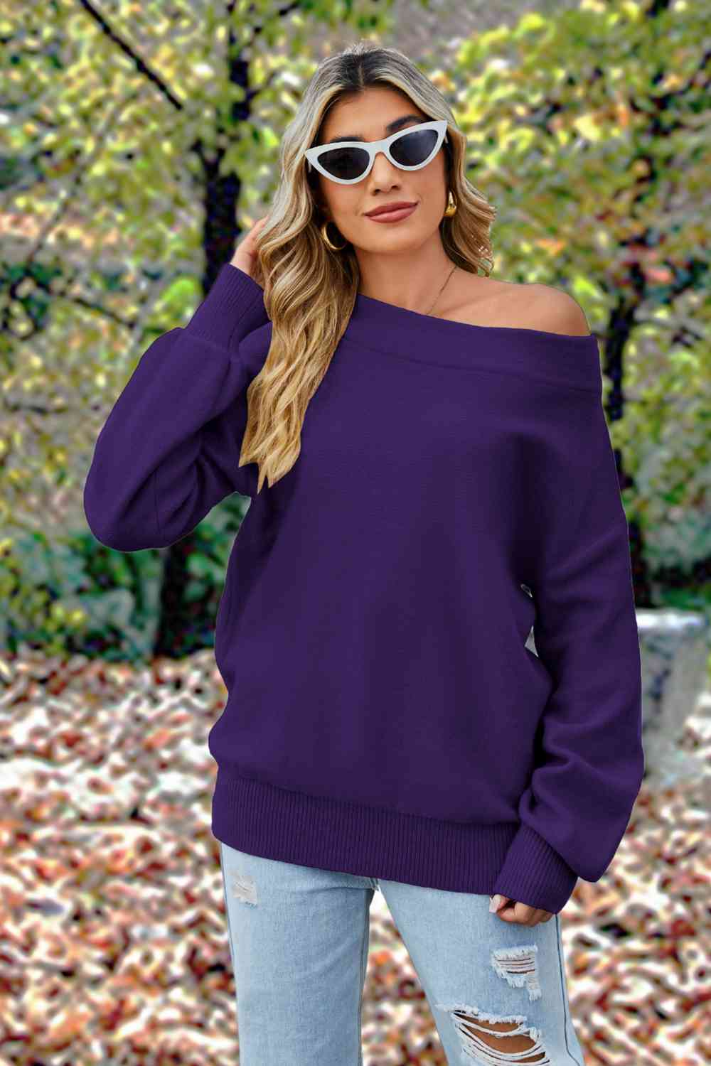 Off-Shoulder  Dropped Shoulder  Sweater Trendsi