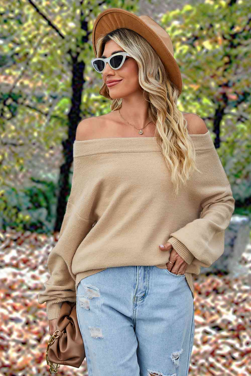 Off-Shoulder  Dropped Shoulder  Sweater Trendsi