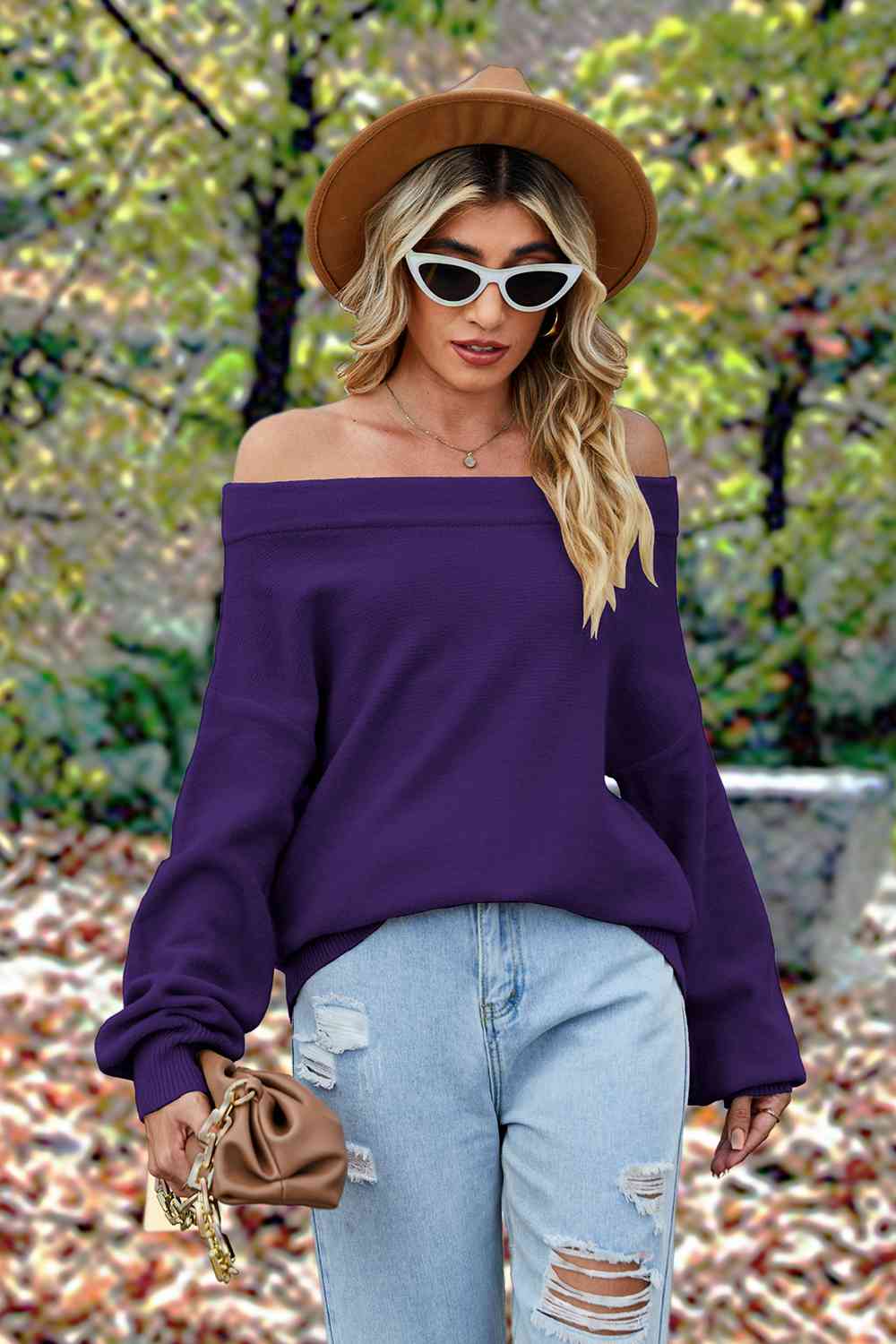 Off-Shoulder  Dropped Shoulder  Sweater Trendsi