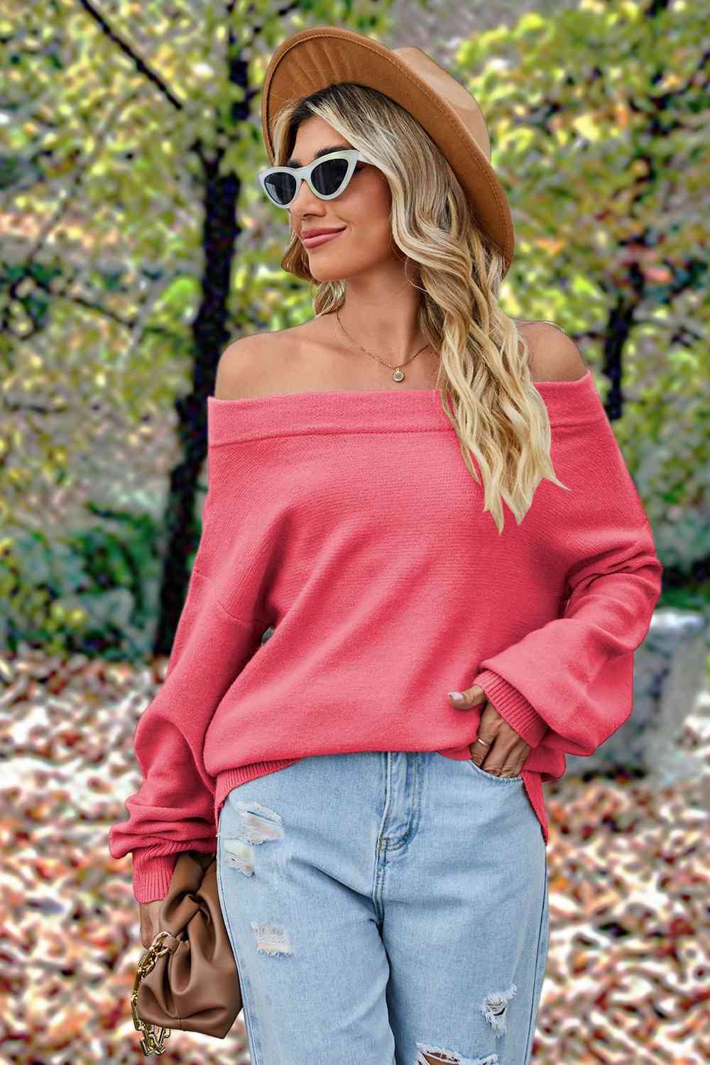 Off-Shoulder  Dropped Shoulder  Sweater Trendsi