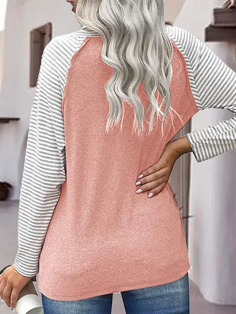 Striped Turtleneck Long Sleeve T-Shirt Trendsi