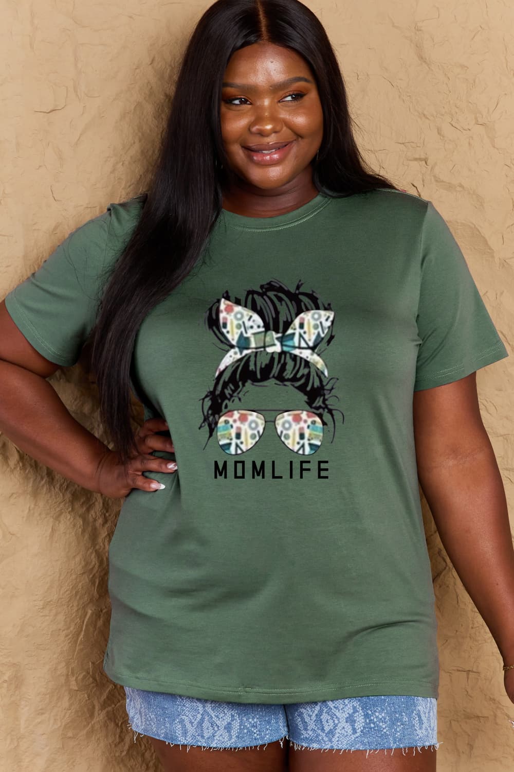 Simply Love Full Size MOM LIFE Graphic Cotton T-Shirt - Leahs' Gems