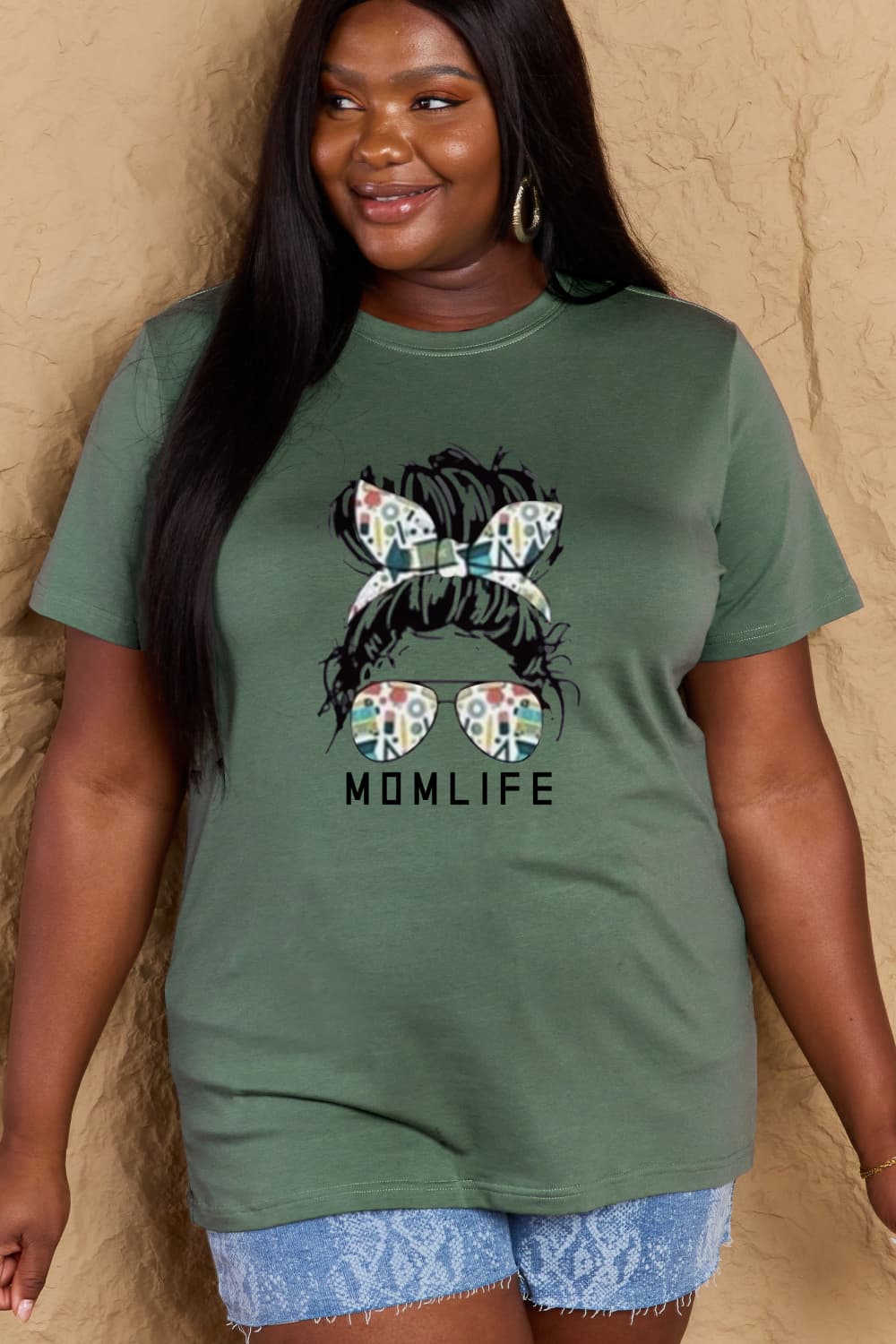 Simply Love Full Size MOM LIFE Graphic Cotton T-Shirt - Leahs' Gems