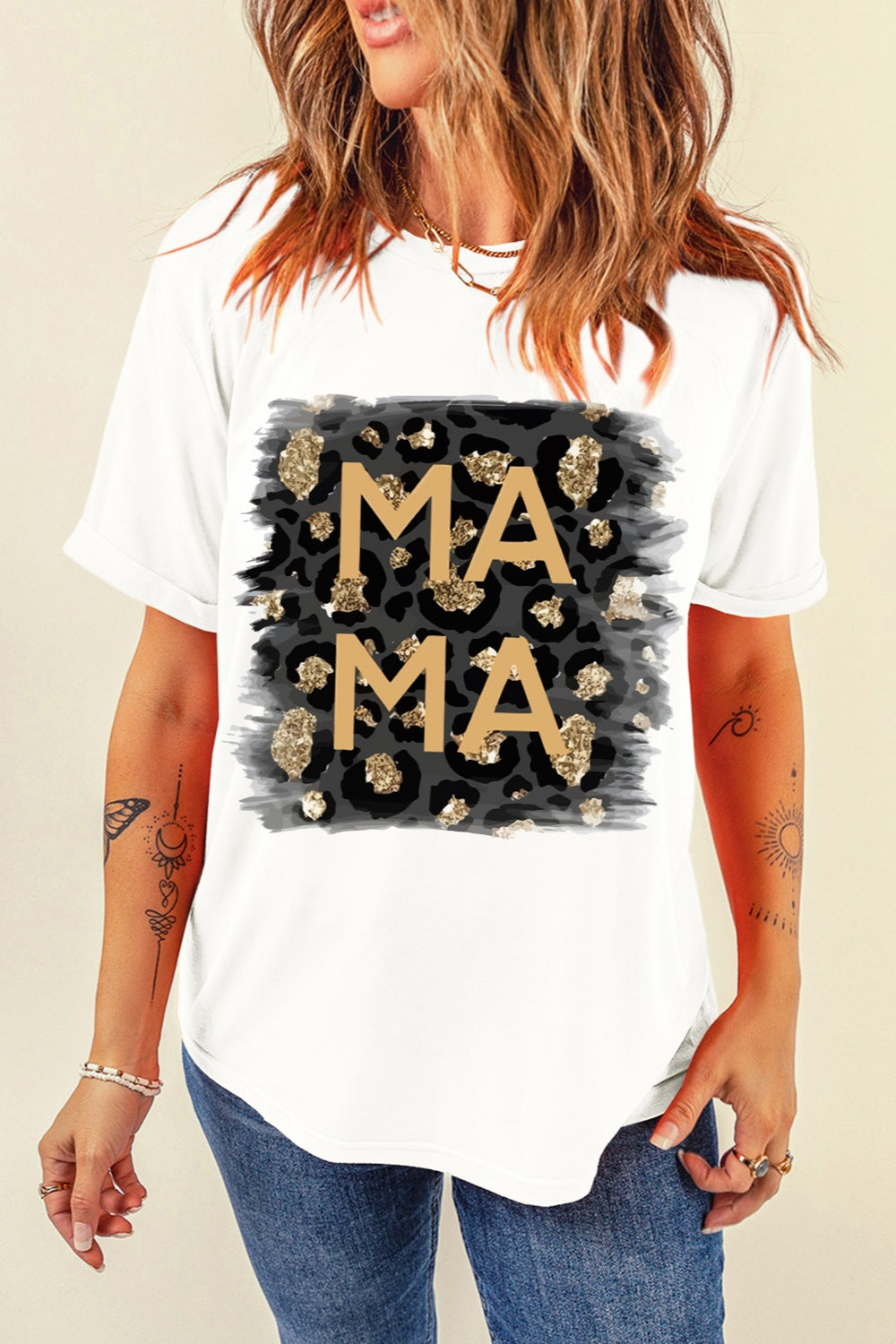 MAMA Round Neck Short Sleeve T-Shirt - Leahs' Gems