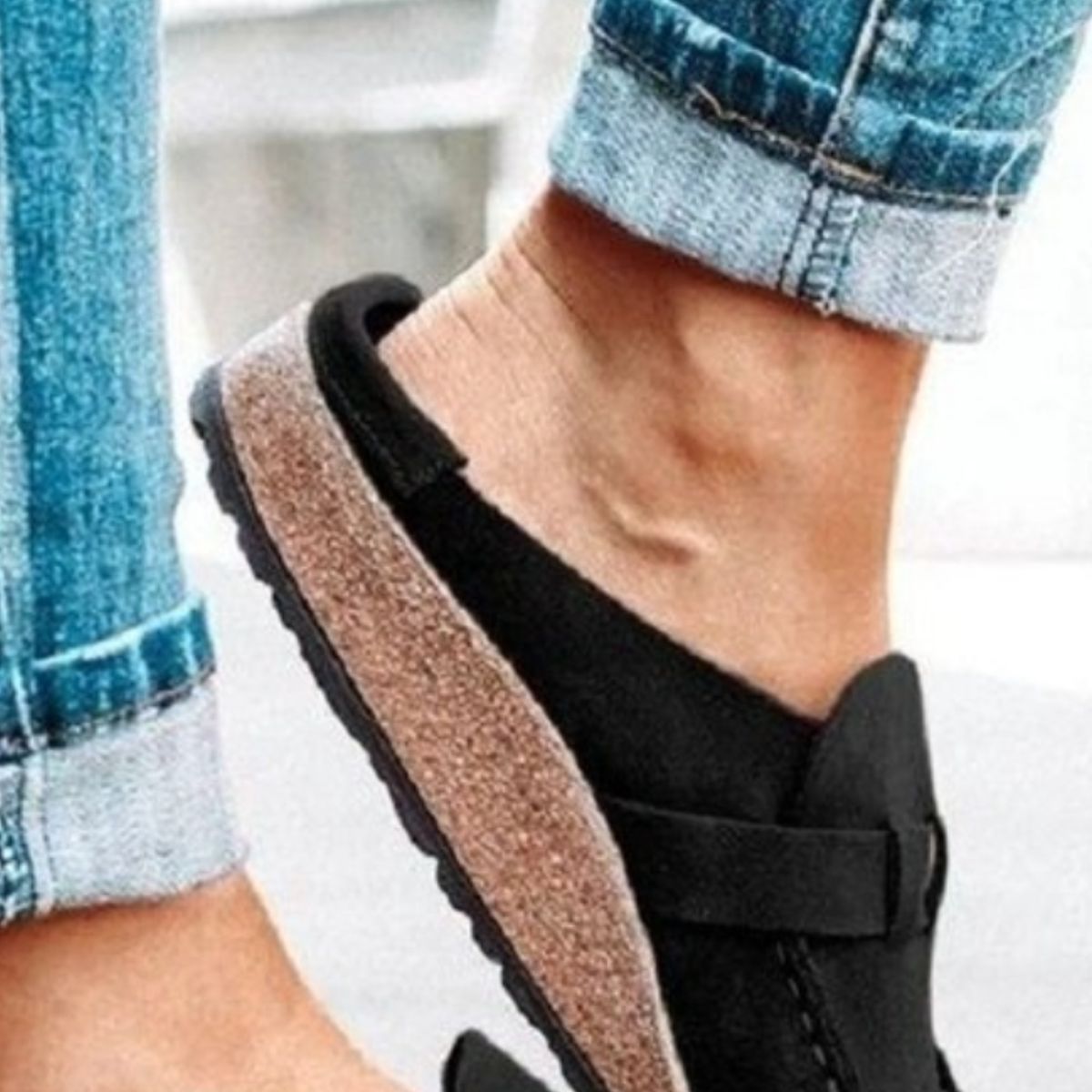 Round Toe Low Heel Buckle Sneakers - Leahs' Gems