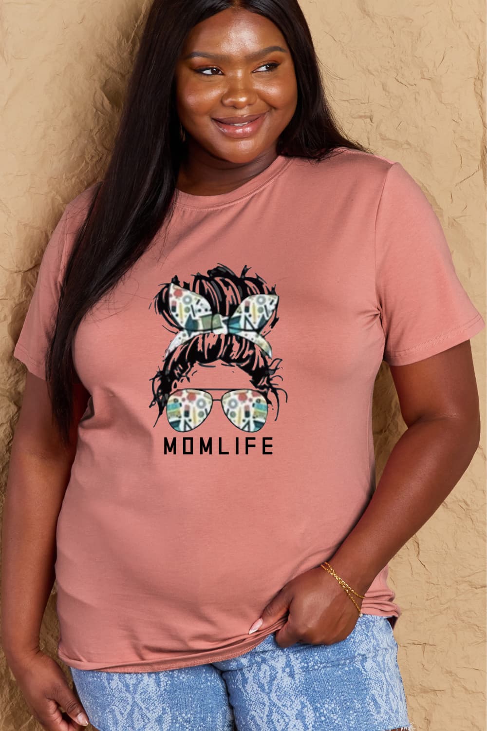 Simply Love Full Size MOM LIFE Graphic Cotton T-Shirt - Leahs' Gems