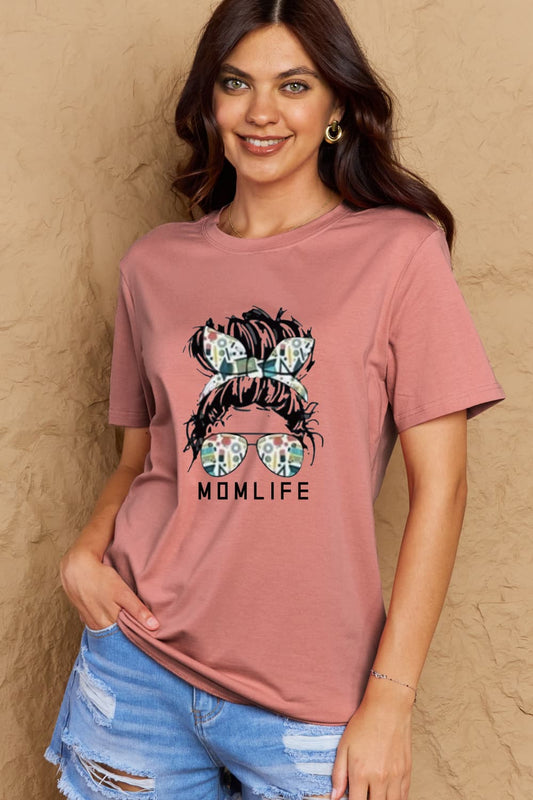 Simply Love Full Size MOM LIFE Graphic Cotton T-Shirt - Leahs' Gems