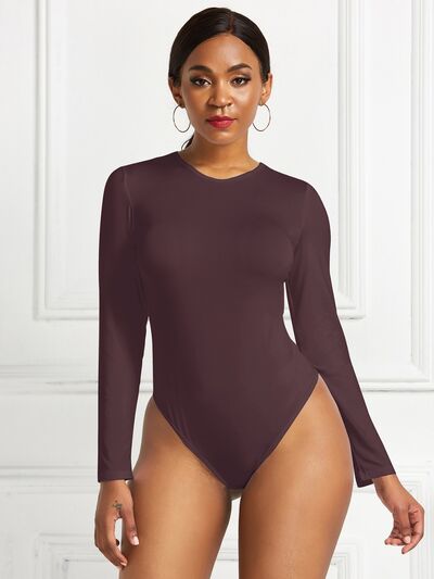 Round Neck Long Sleeve Bodysuit - Leahs' Gems