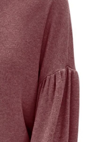 Round Neck Lantern Sleeve T-Shirt Trendsi