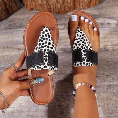 Animal Print Open Toe Sandals Trendsi