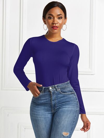 Round Neck Long Sleeve Bodysuit - Leahs' Gems