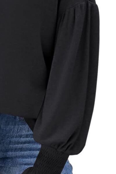 Round Neck Lantern Sleeve T-Shirt Trendsi